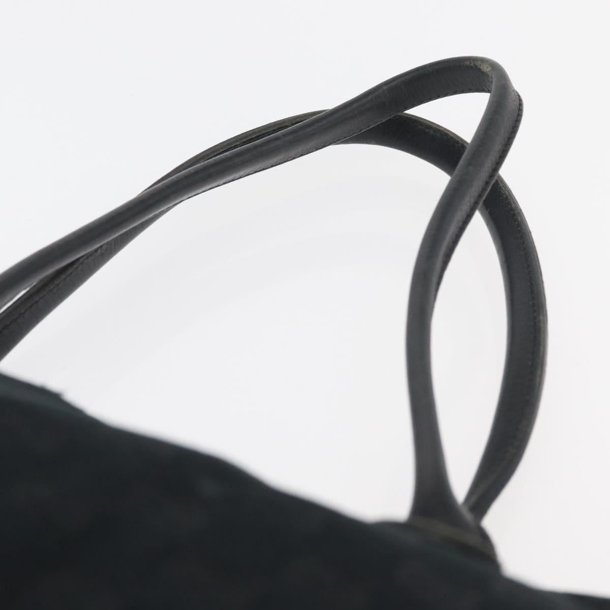 GUCCI GG Canvas Web Sherry Line Pretty Tote Bag Black Gold 163805 Auth 176182