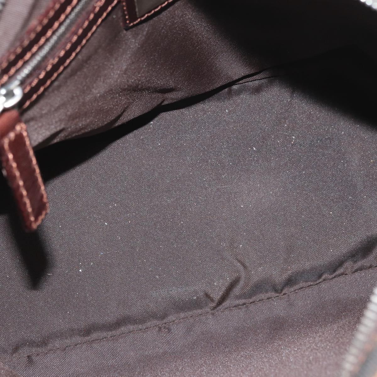 FENDI Zucca Canvas Hand Bag Brown Black Auth 176183