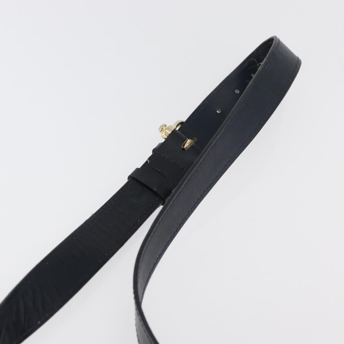 CELINE C Sulky Shoulder Bag Canvas Navy Gold Auth 176184A