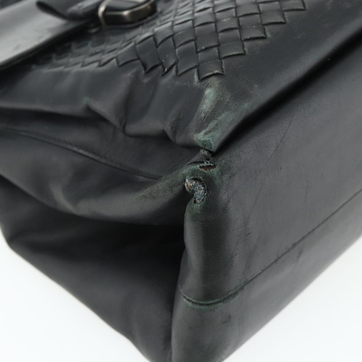 BOTTEGA VENETA INTRECCIATO Business Bag Leather Black 155172 Auth 176192