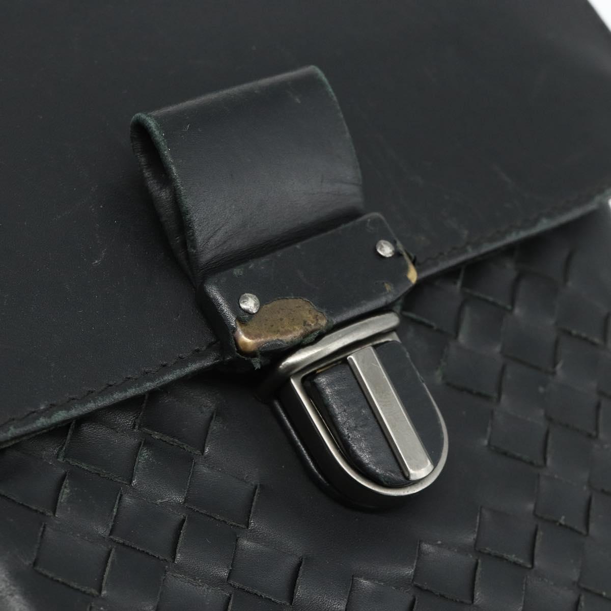 BOTTEGA VENETA INTRECCIATO Business Bag Leather Black 155172 Auth 176192