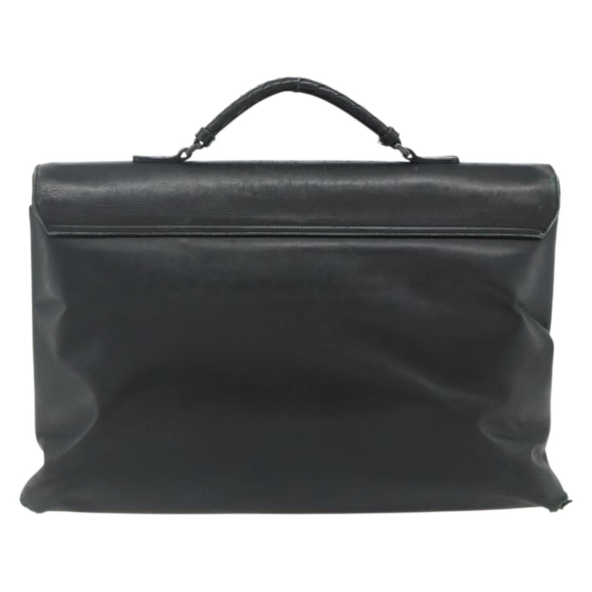 BOTTEGA VENETA INTRECCIATO Business Bag Leather Black 155172 Auth 176192