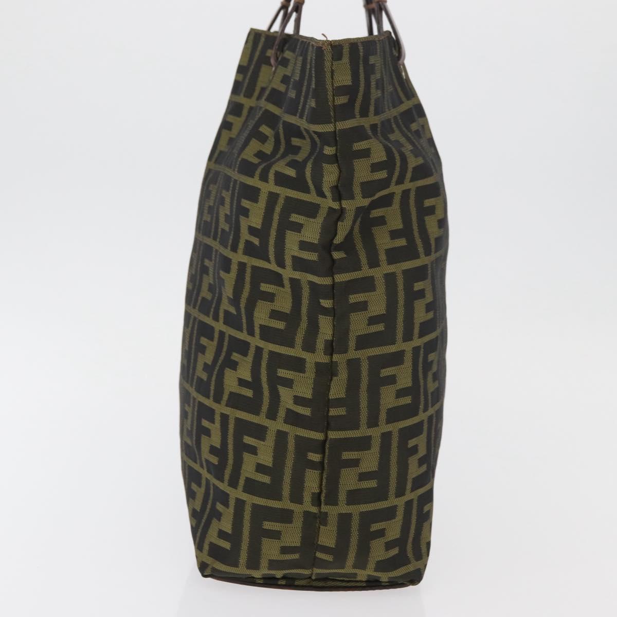 FENDI Zucca Canvas Hand Bag Brown Black Auth 176194