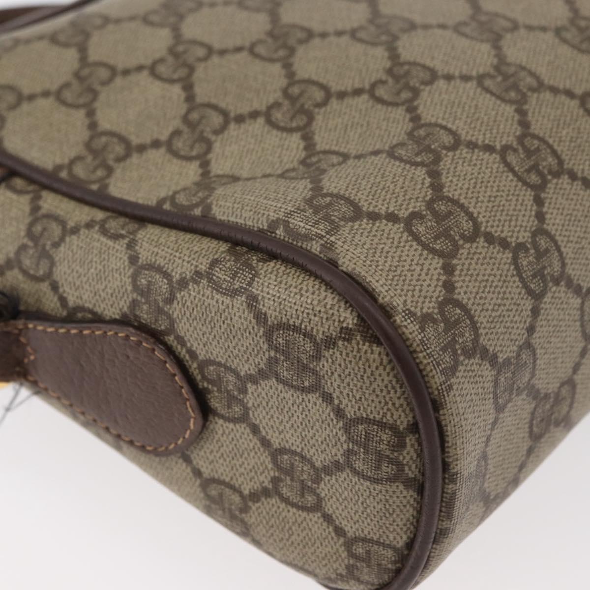 GUCCI GG Supreme Web Sherry Line Bag PVC Beige Gold 001 113 6472 Auth 176195