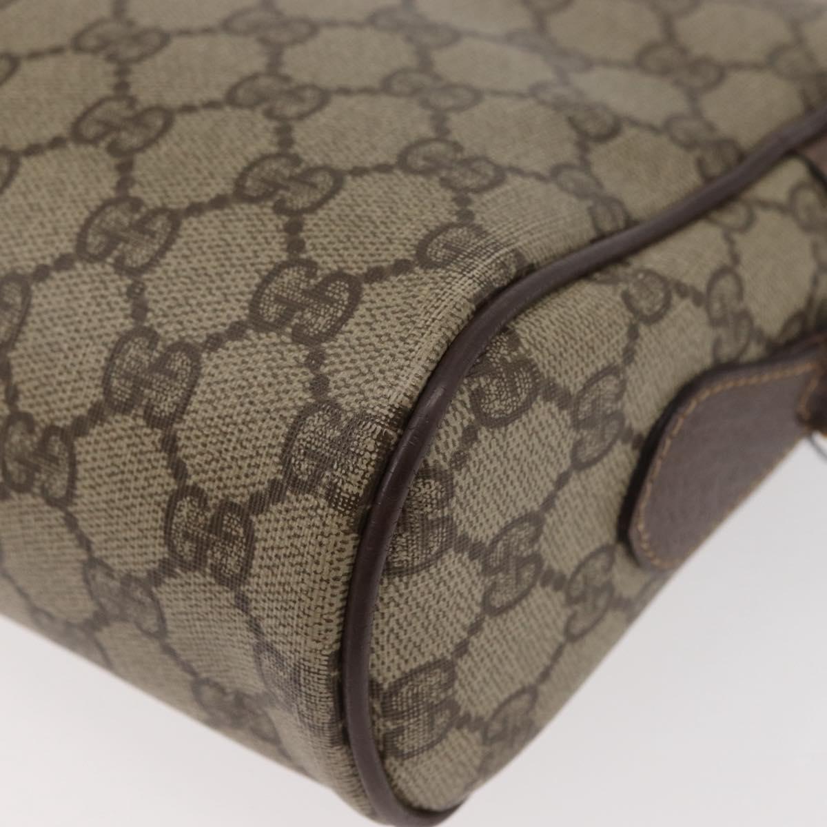 GUCCI GG Supreme Web Sherry Line Bag PVC Beige Gold 001 113 6472 Auth 176195