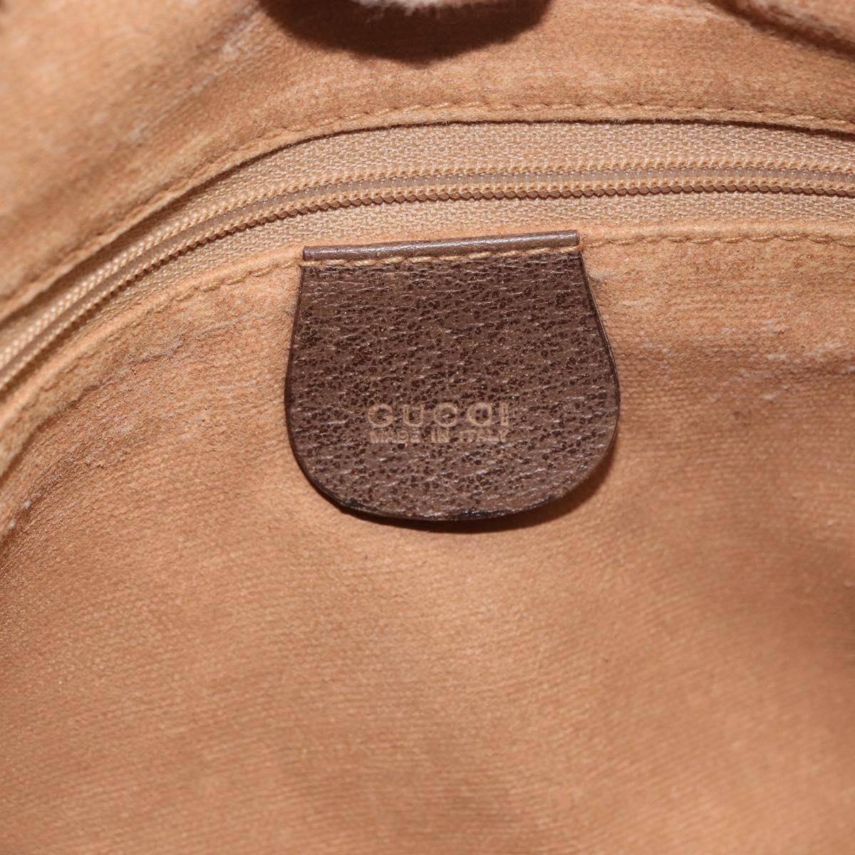 GUCCI GG Supreme Web Sherry Line Bag PVC Beige Gold 001 113 6472 Auth 176195