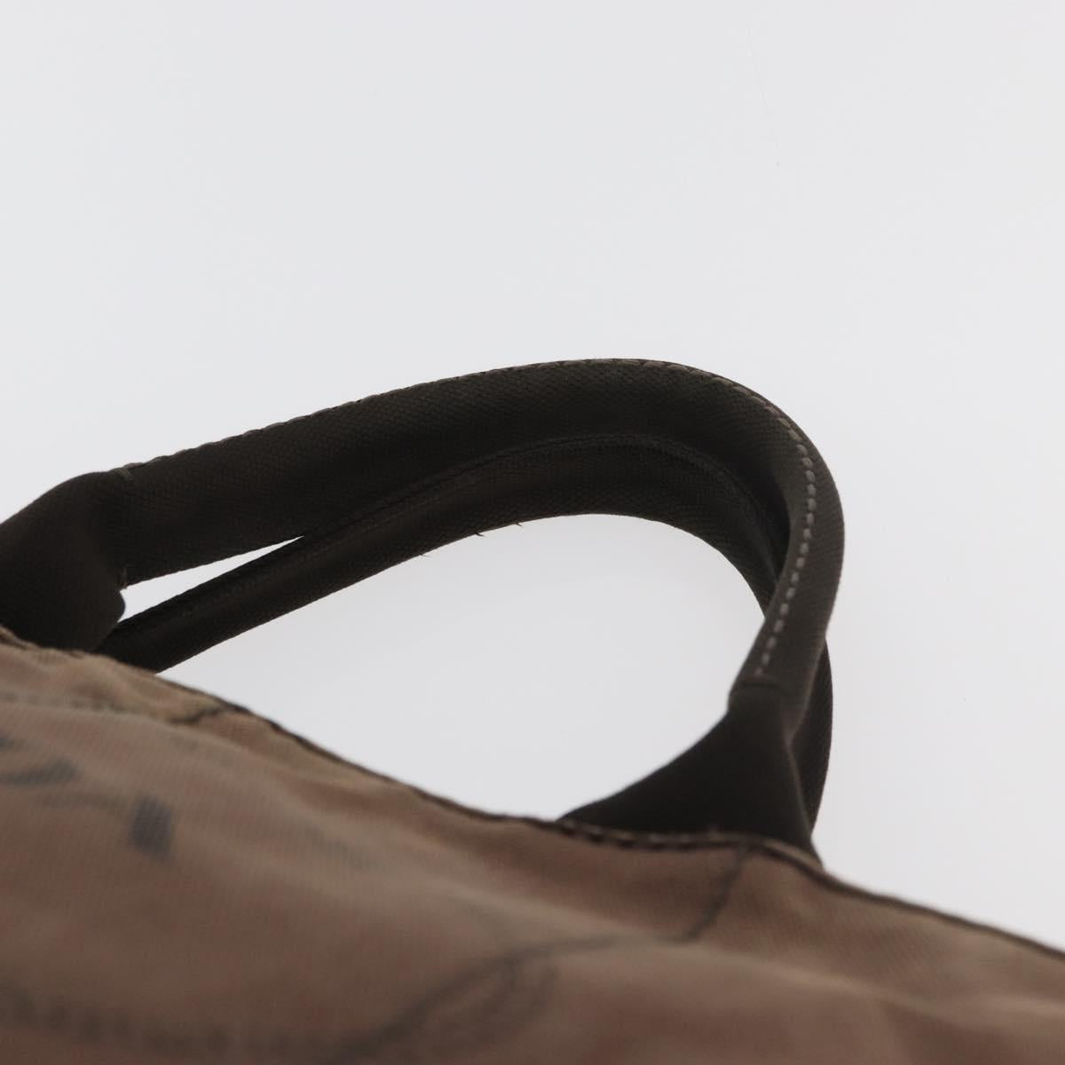 PRADA Canapa MM Hand Bag Canvas Brown Gold Auth 176198