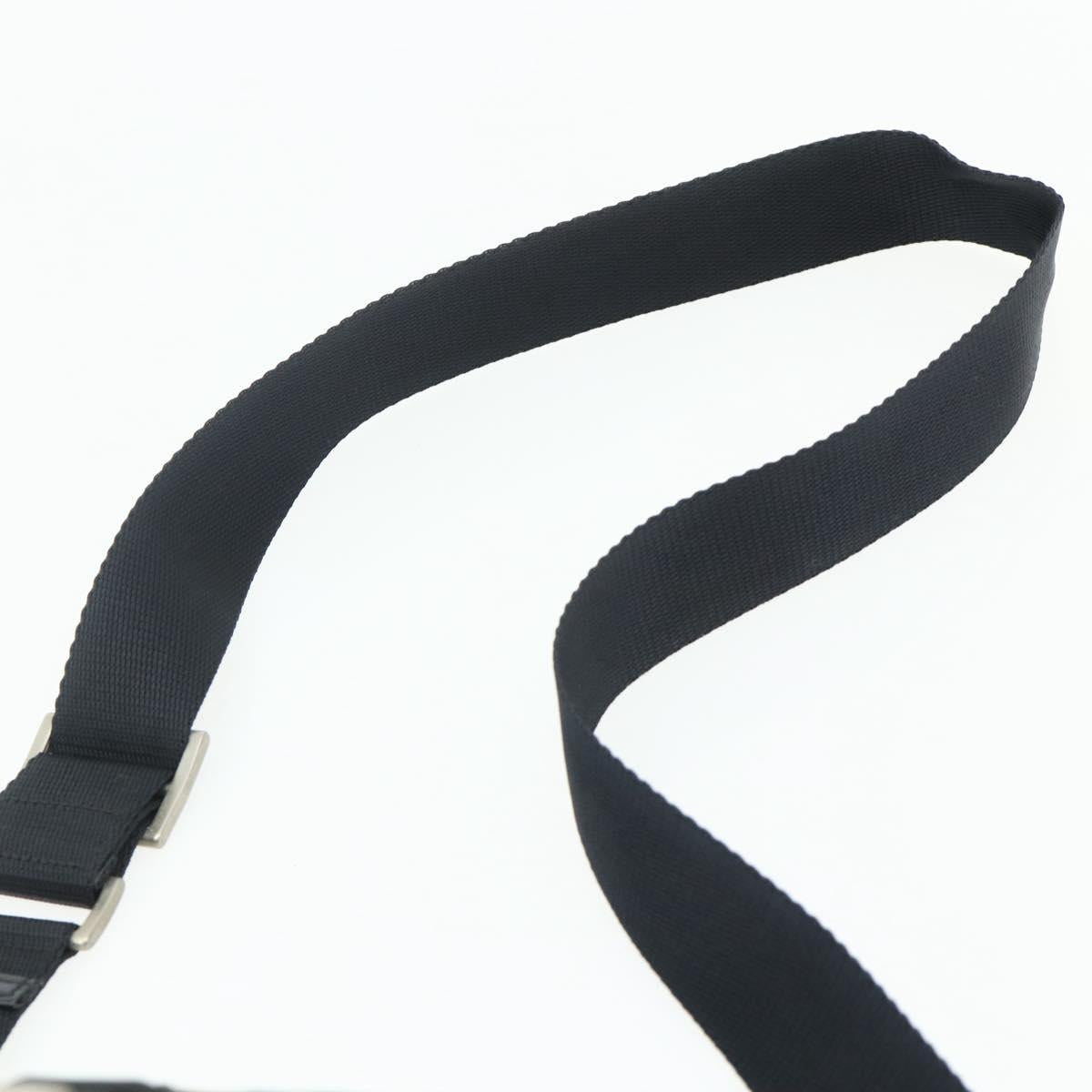 PRADA Shoulder Bag Nylon Black Silver Auth 176211