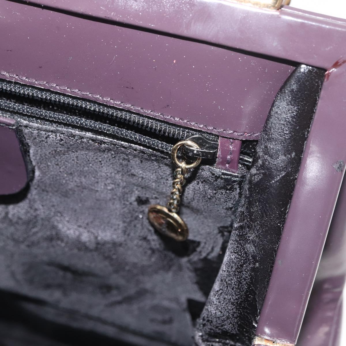 GUCCI Bamboo Hand Bag patent Bordeaux Gold 000 4781 0295 Auth 176222
