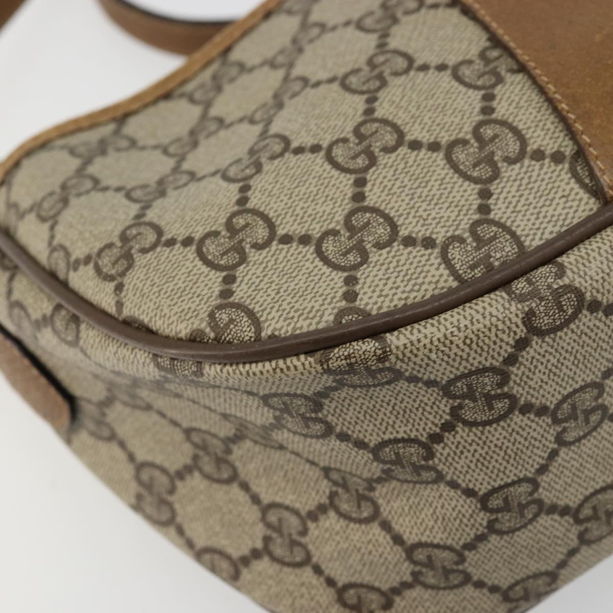 GUCCI GG Supreme Web Sherry Line Bag PVC Beige Gold 89 02 032 Auth 176224