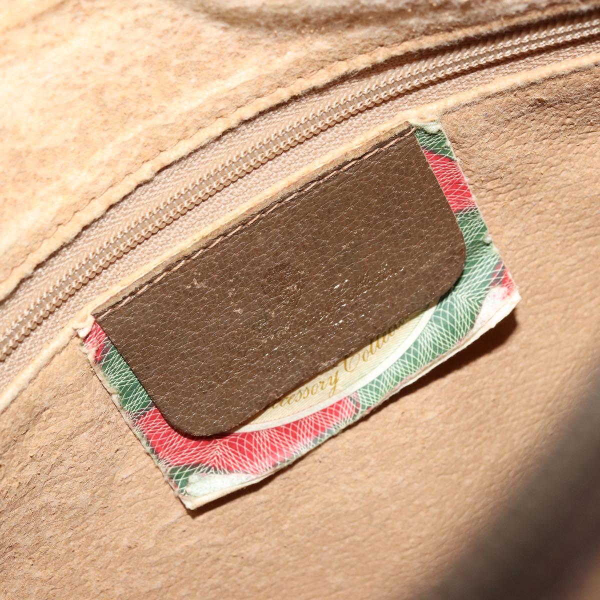 GUCCI GG Supreme Web Sherry Line Bag PVC Beige Gold 89 02 032 Auth 176224