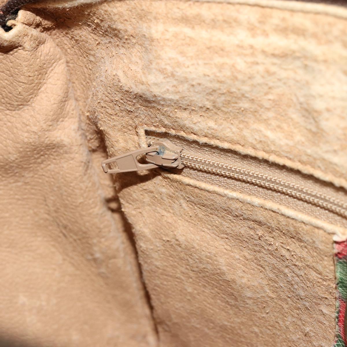 GUCCI GG Supreme Web Sherry Line Bag PVC Beige Gold 89 02 032 Auth 176224