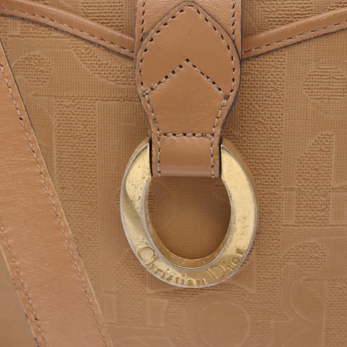 Christian Dior Trotter Canvas Hand Bag PVC Beige Gold Auth 176225