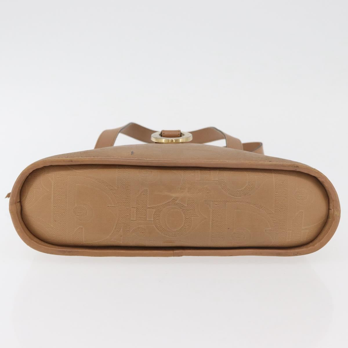 Christian Dior Trotter Canvas Hand Bag PVC Beige Gold Auth 176225