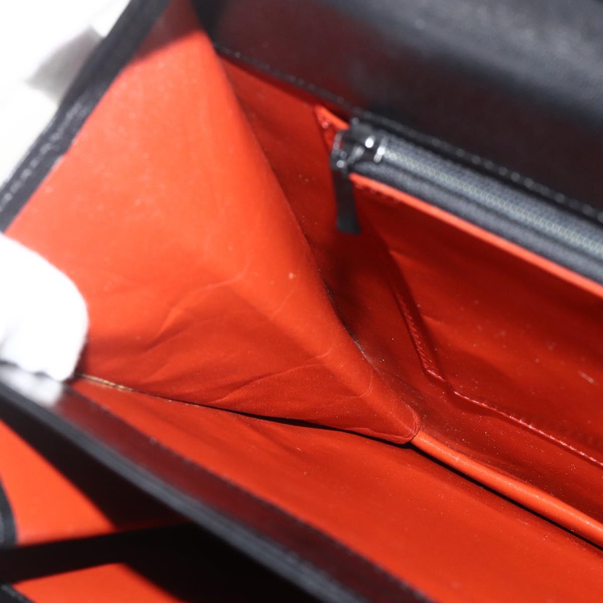 SAINT LAURENT Shoulder Bag Leather Black Silver Auth 176228