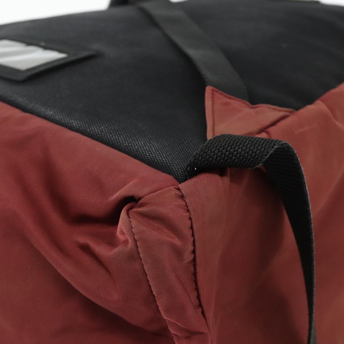 PRADA Backpack Nylon Red Silver Auth 176229