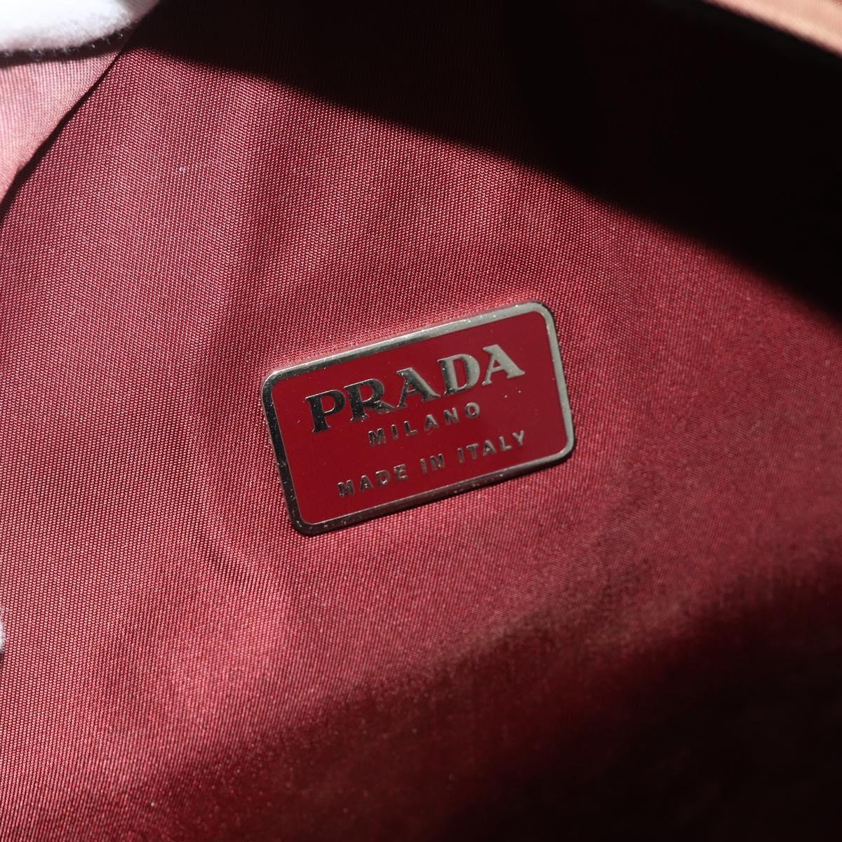 PRADA Backpack Nylon Red Silver Auth 176229