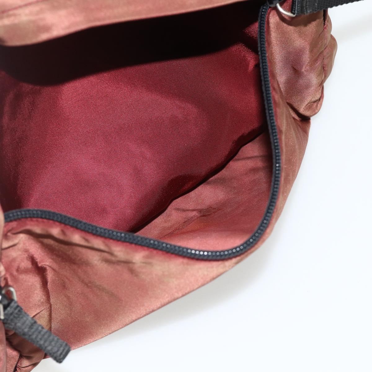 PRADA Backpack Nylon Red Silver Auth 176229