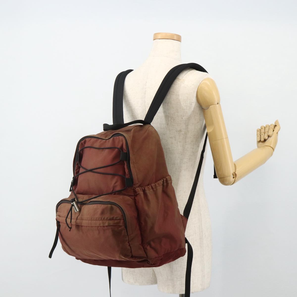 PRADA Backpack Nylon Red Silver Auth 176229