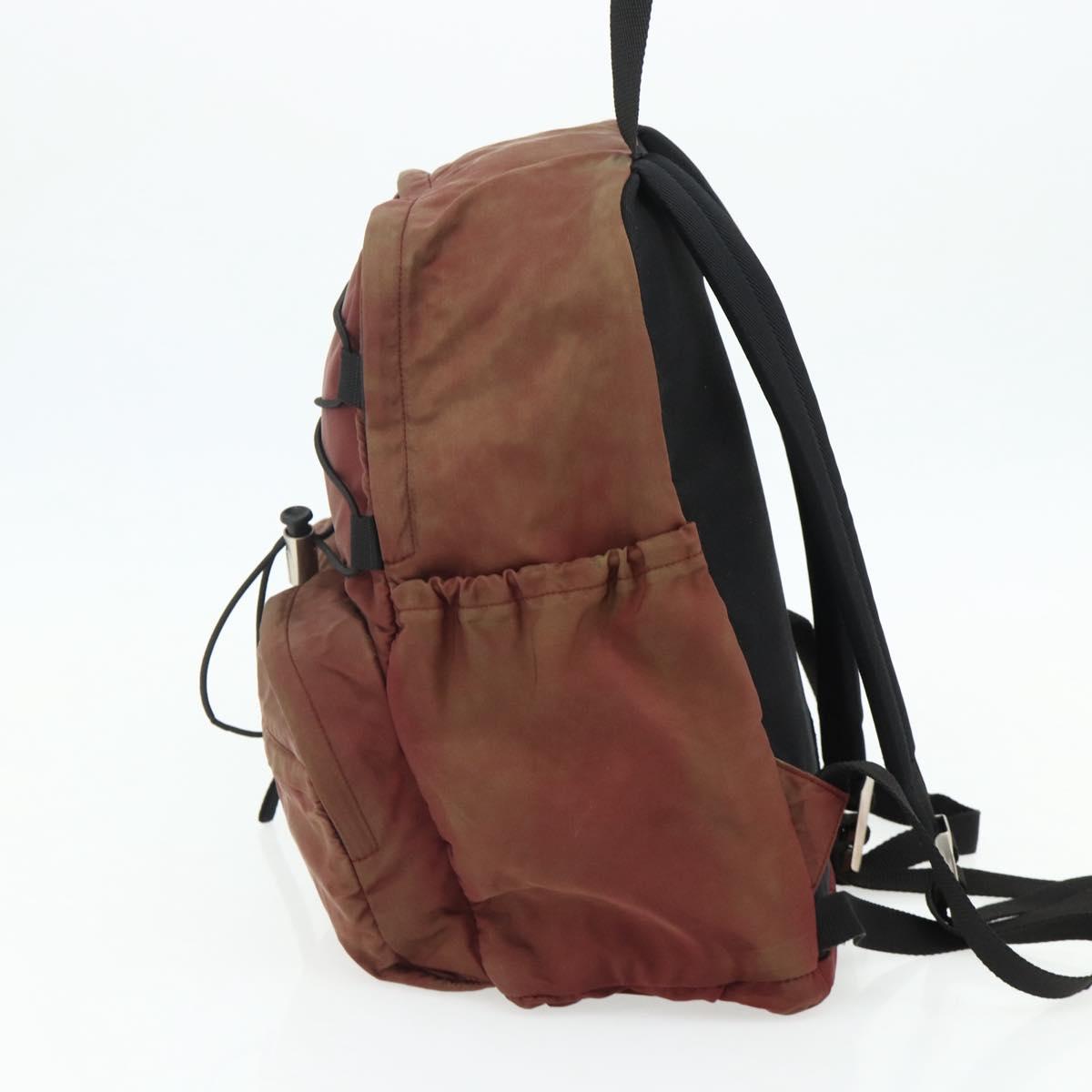 PRADA Backpack Nylon Red Silver Auth 176229