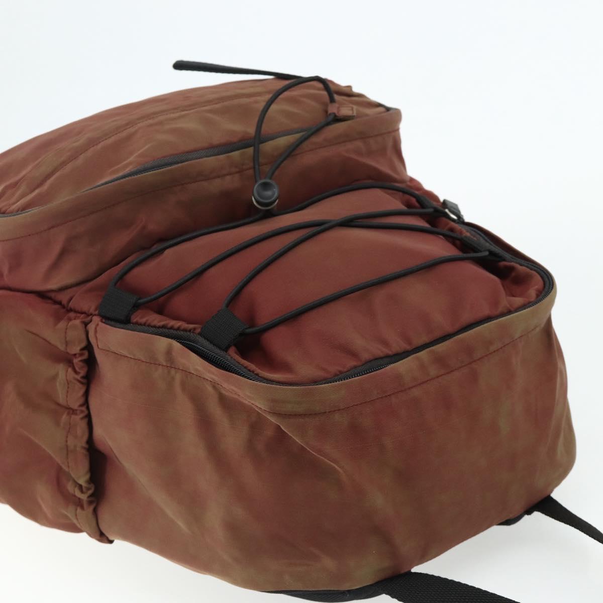 PRADA Backpack Nylon Red Silver Auth 176229
