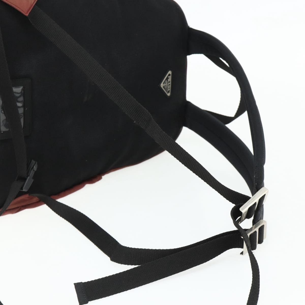 PRADA Backpack Nylon Red Silver Auth 176229