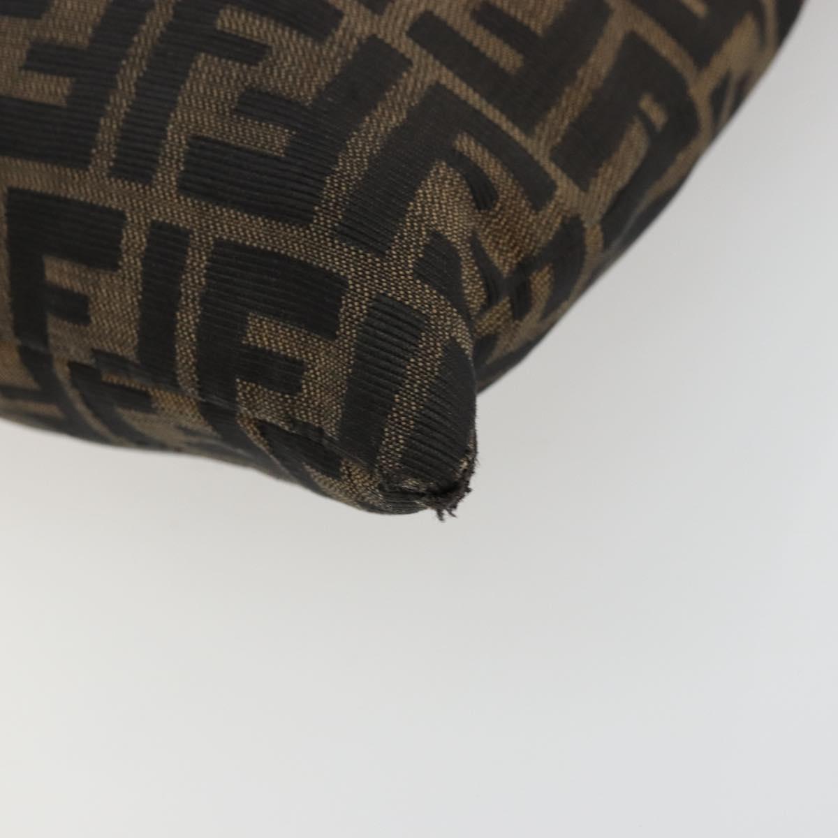 FENDI Zucca Canvas Tote Bag Black Brown Auth 176230