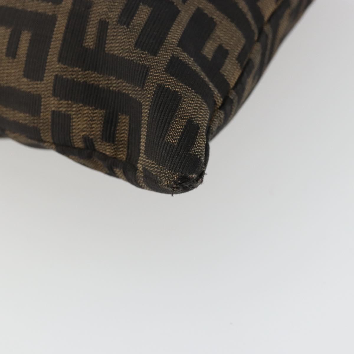 FENDI Zucca Canvas Tote Bag Black Brown Auth 176230