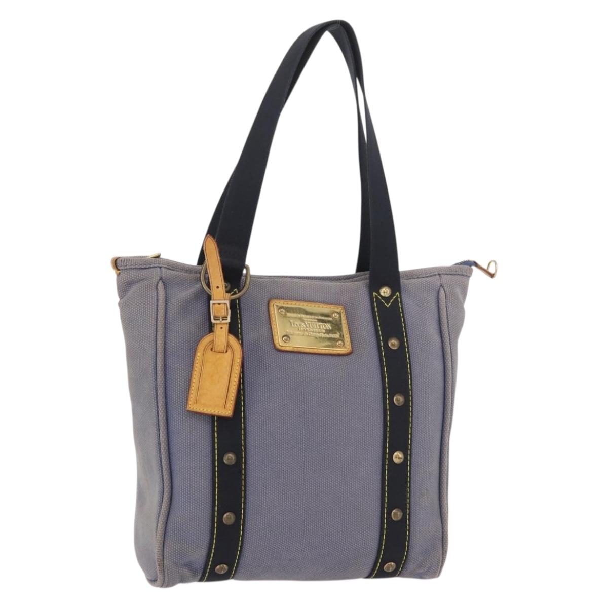 LOUIS VUITTON Antigua Cabas MM Tote Bag Blue M40087 LV Auth 176246