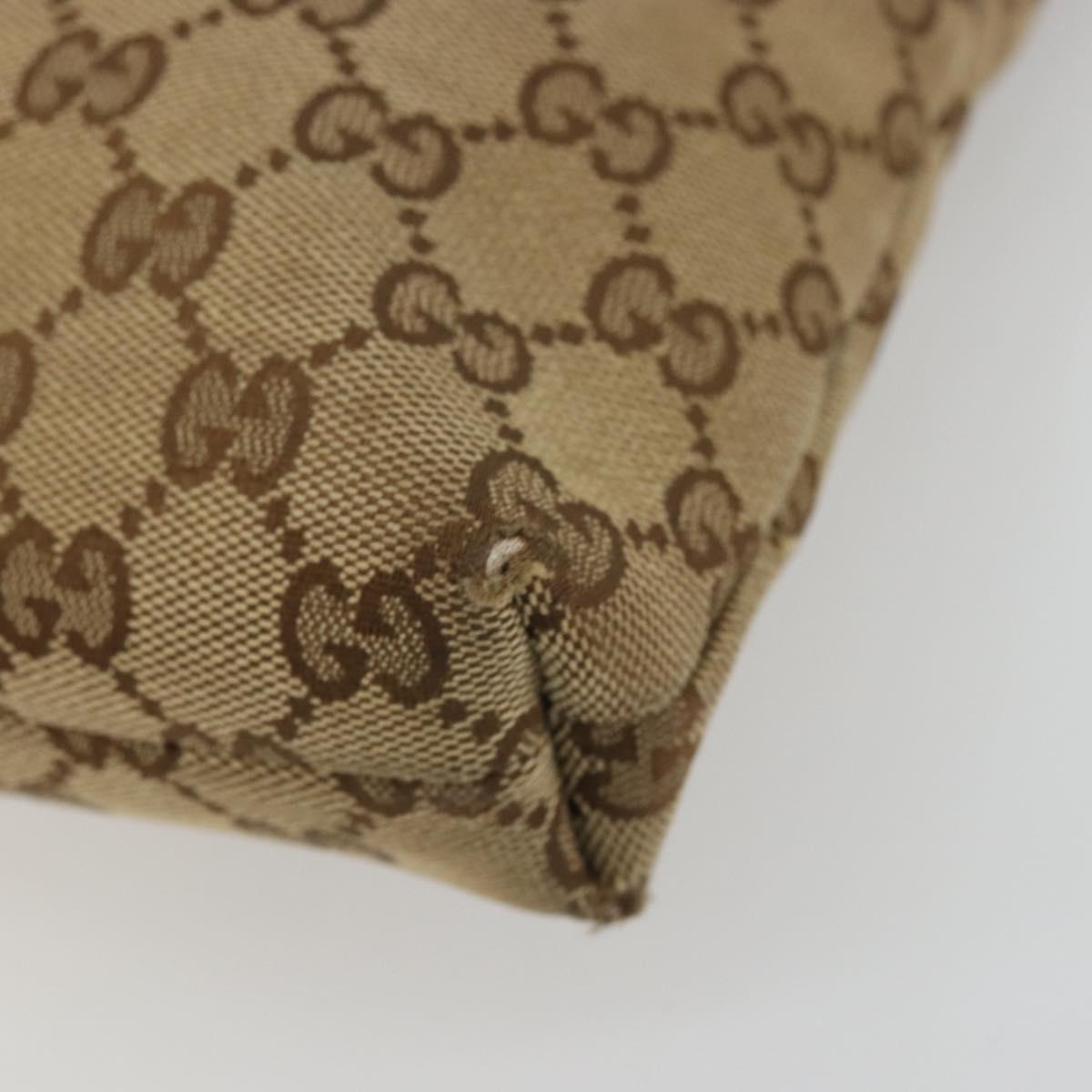 GUCCI GG Canvas Shoulder Bag Beige Gold 388924 Auth 176257