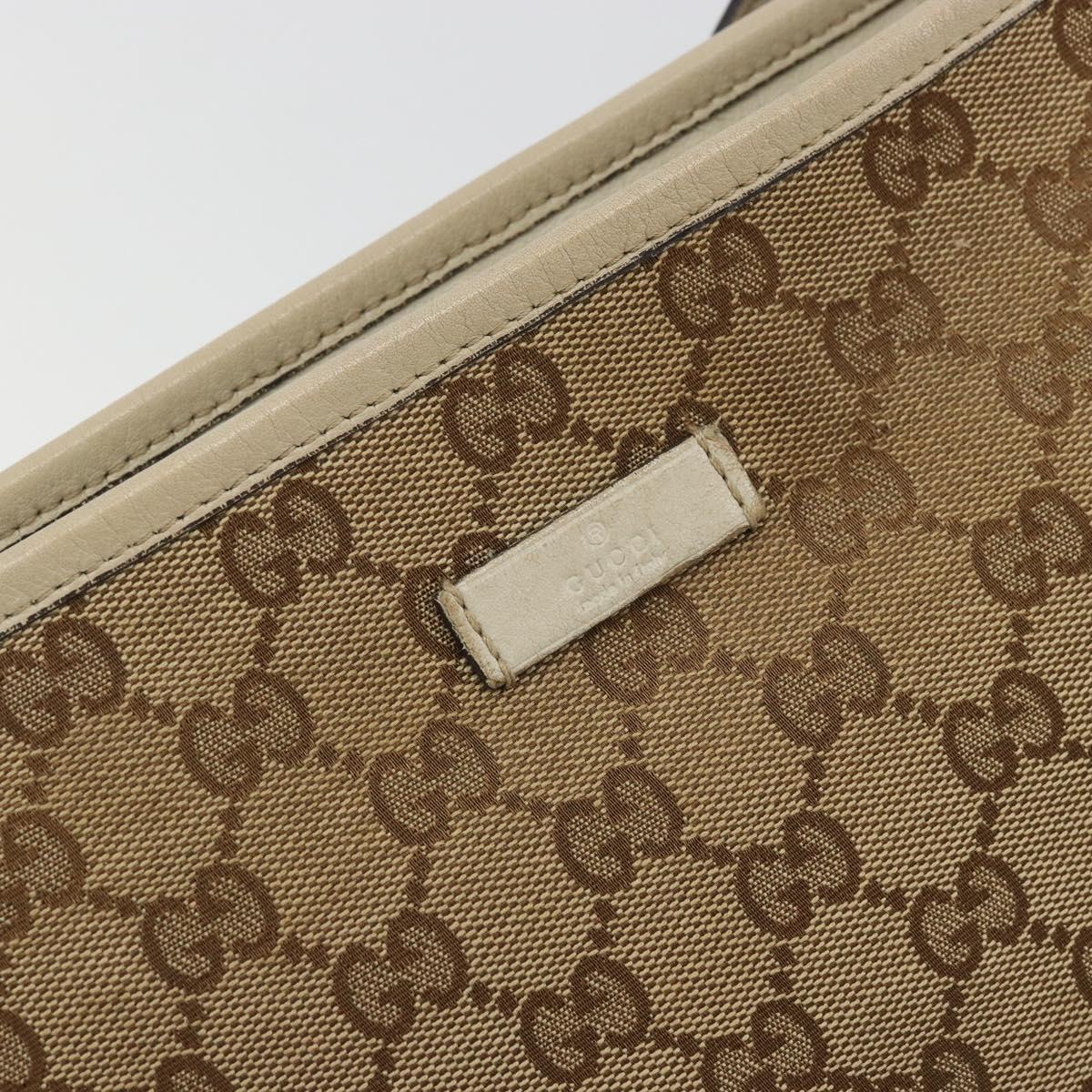 GUCCI GG Canvas Shoulder Bag Beige Gold 388924 Auth 176257