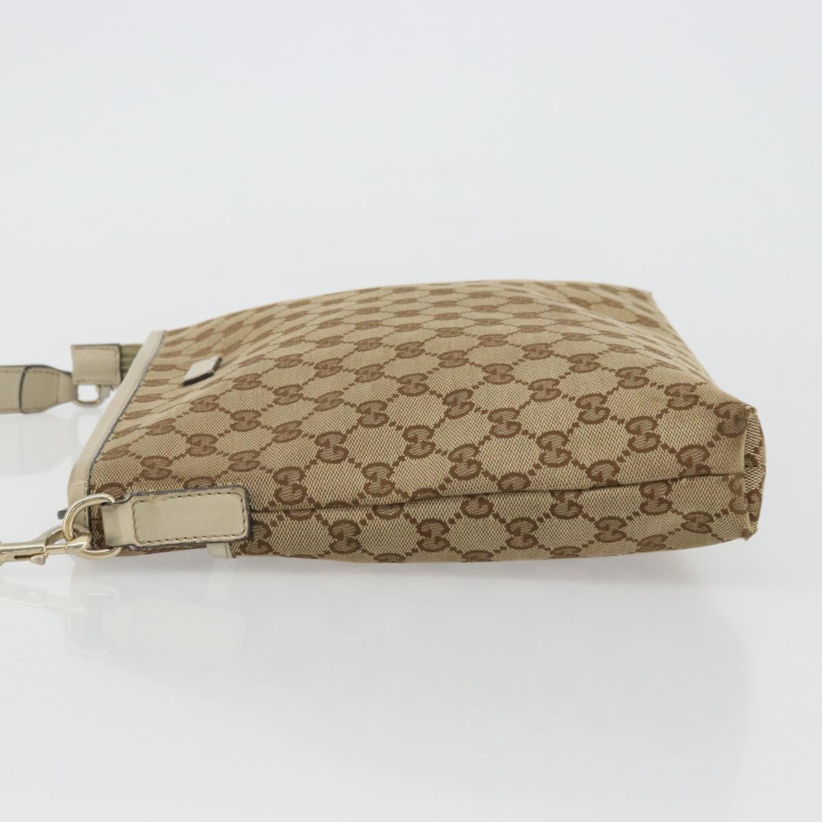 GUCCI GG Canvas Shoulder Bag Beige Gold 388924 Auth 176257