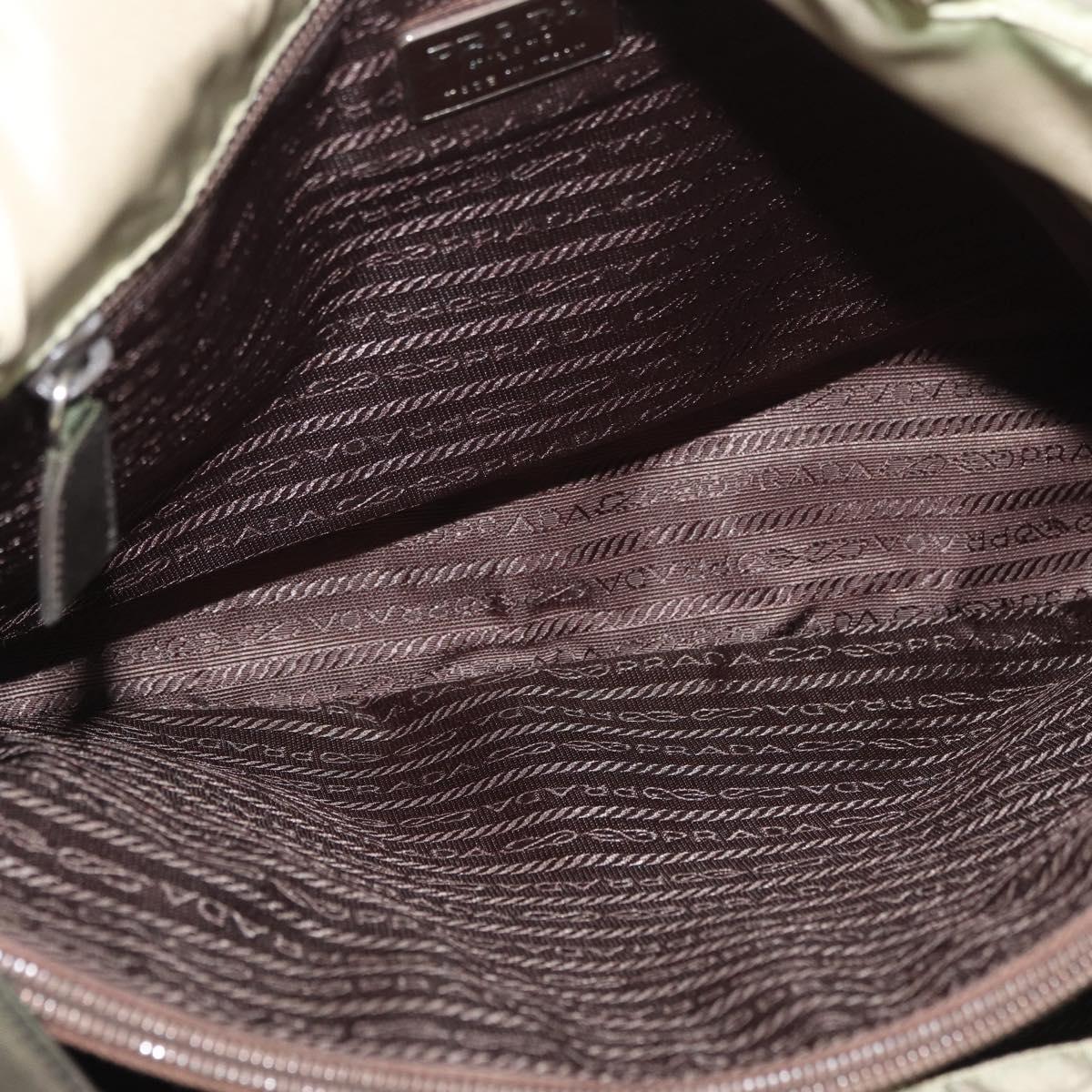 PRADA Hand Bag Nylon Green Silver Auth 176258