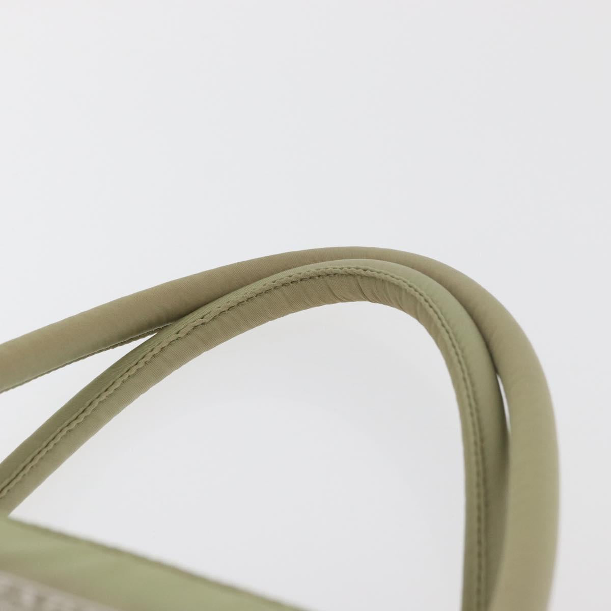 PRADA Hand Bag Nylon Green Silver Auth 176258