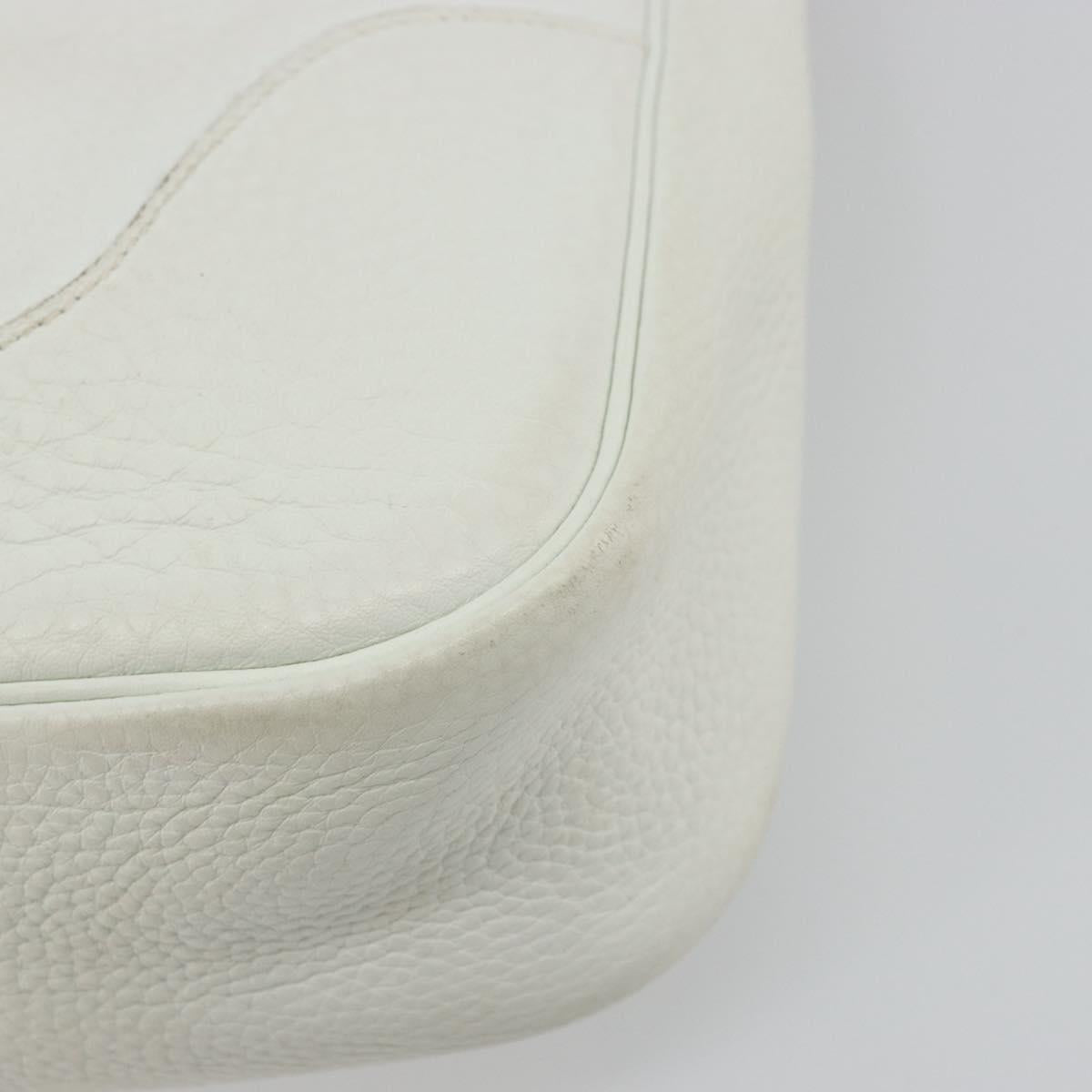 HERMES Trim 35 Shoulder Bag Togo leather White Silver Auth 176262A