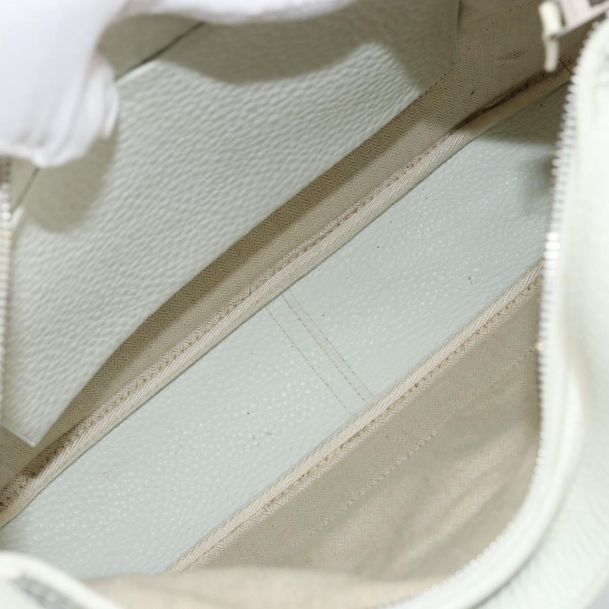 HERMES Trim 35 Shoulder Bag Togo leather White Silver Auth 176262A