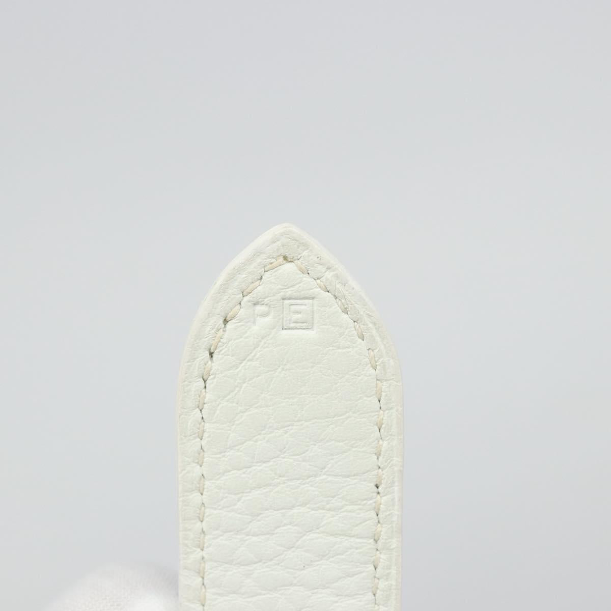 HERMES Trim 35 Shoulder Bag Togo leather White Silver Auth 176262A