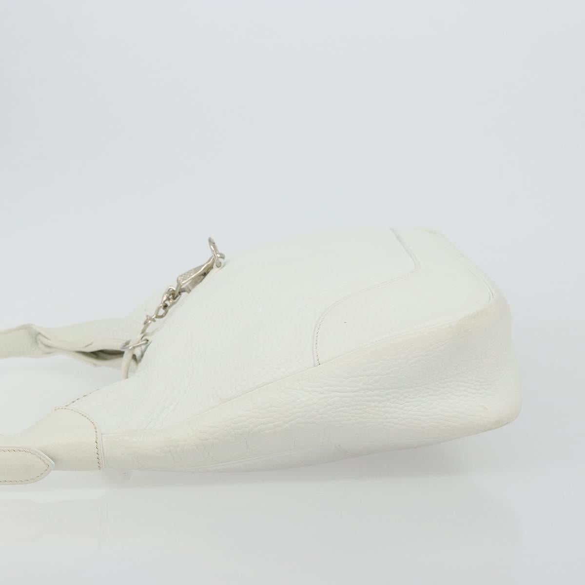 HERMES Trim 35 Shoulder Bag Togo leather White Silver Auth 176262A