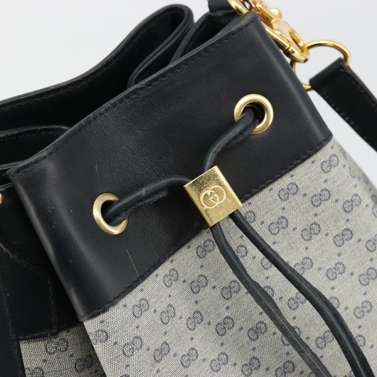 GUCCI Micro GG Supreme Shoulder Bag PVC Navy Gold 001 58 4793 Auth 176265