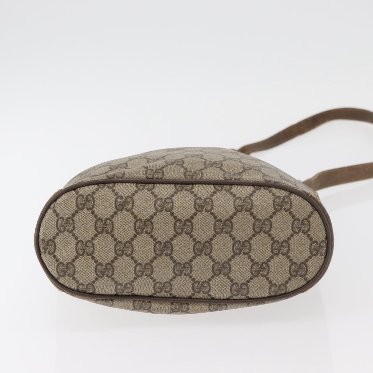 GUCCI GG Supreme Web Sherry Line Bag PVC Beige Gold 72 02 034 Auth 176268