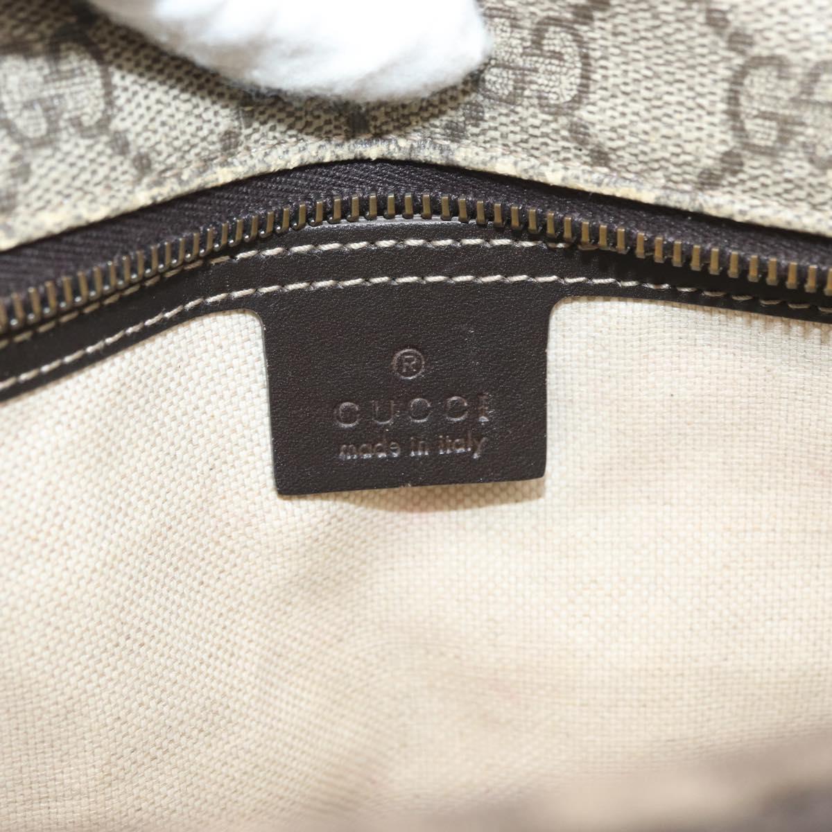 GUCCI GG Supreme Tote Bag PVC Beige Silver 211138 Auth 176269