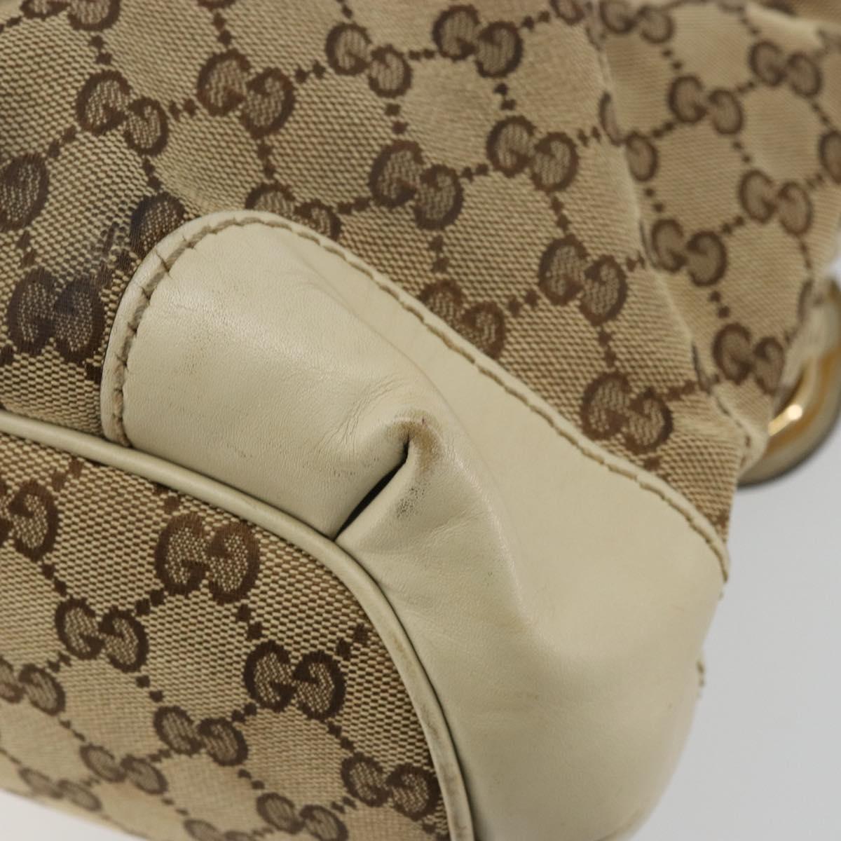 GUCCI GG Canvas Hand Bag 2way Beige Gold 247902 Auth 176270