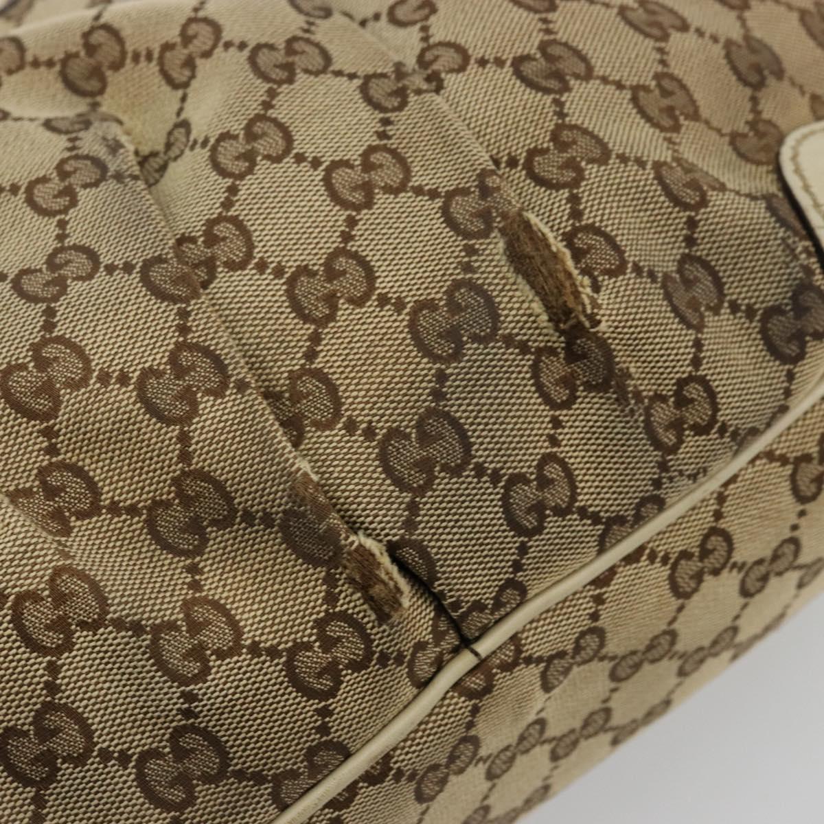 GUCCI GG Canvas Hand Bag 2way Beige Gold 247902 Auth 176270