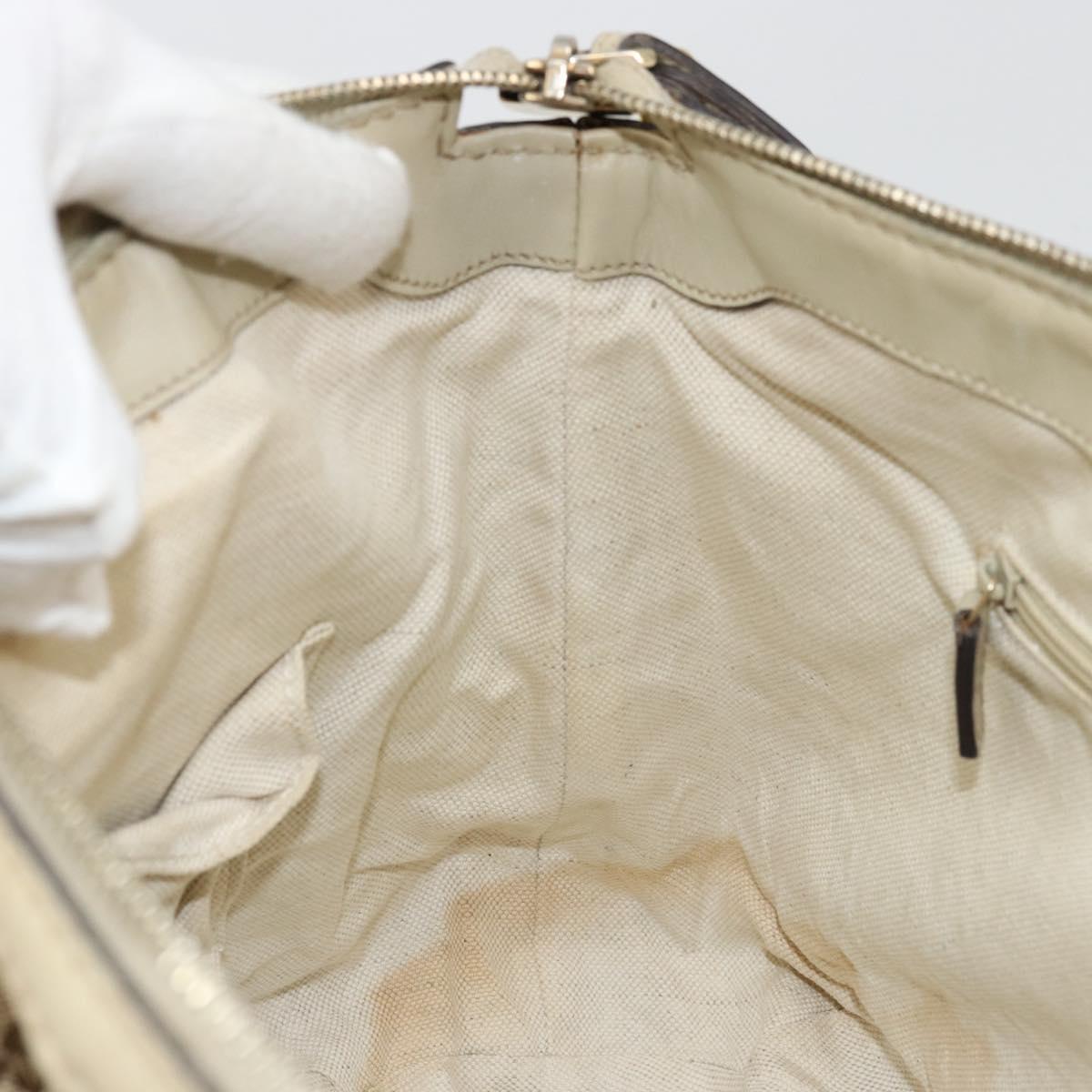 GUCCI GG Canvas Hand Bag 2way Beige Gold 247902 Auth 176270