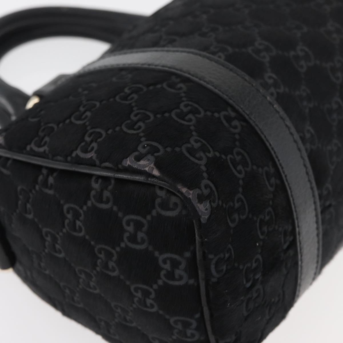GUCCI GG Canvas Hand Bag Harako leather Black Gold 193604 Auth 176278