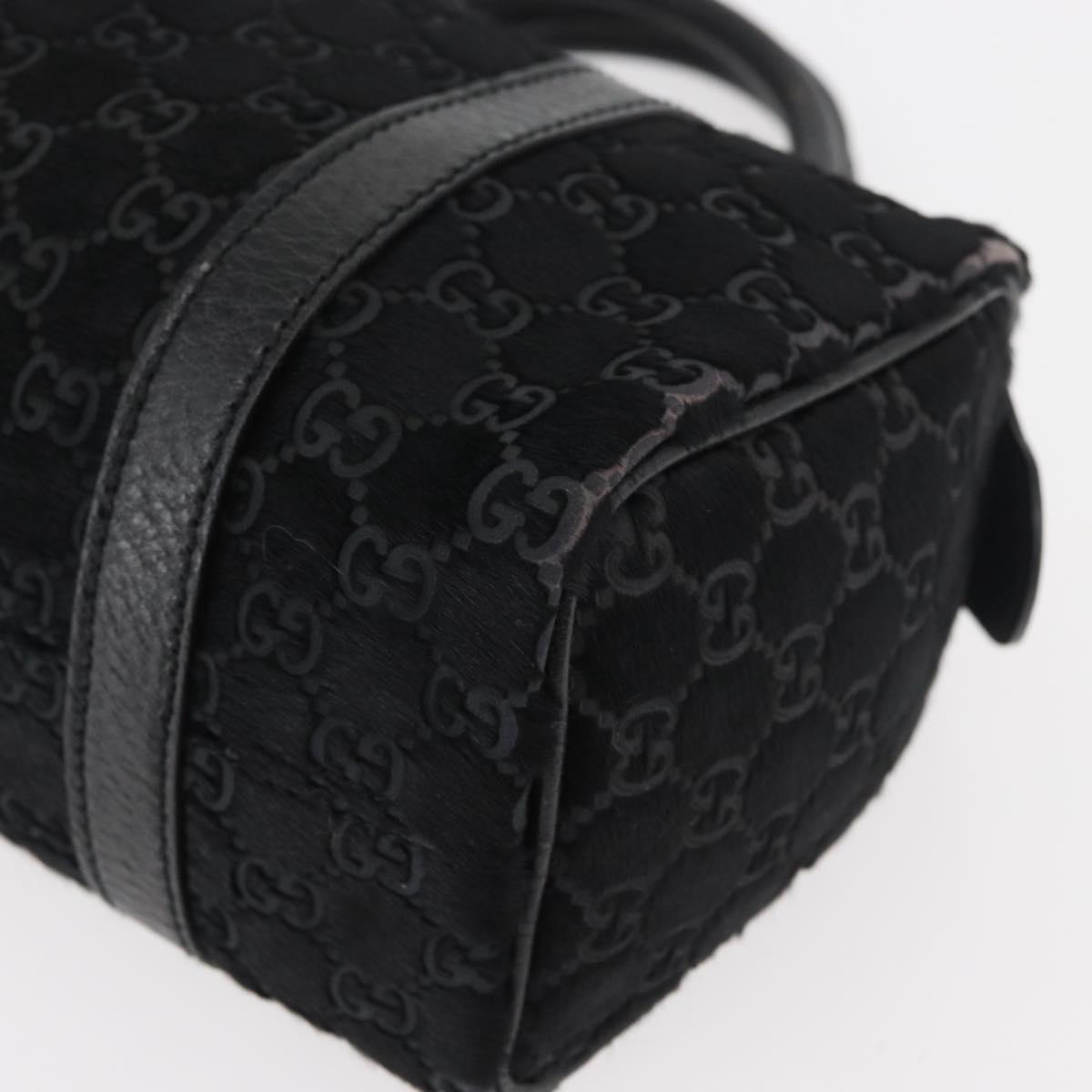 GUCCI GG Canvas Hand Bag Harako leather Black Gold 193604 Auth 176278