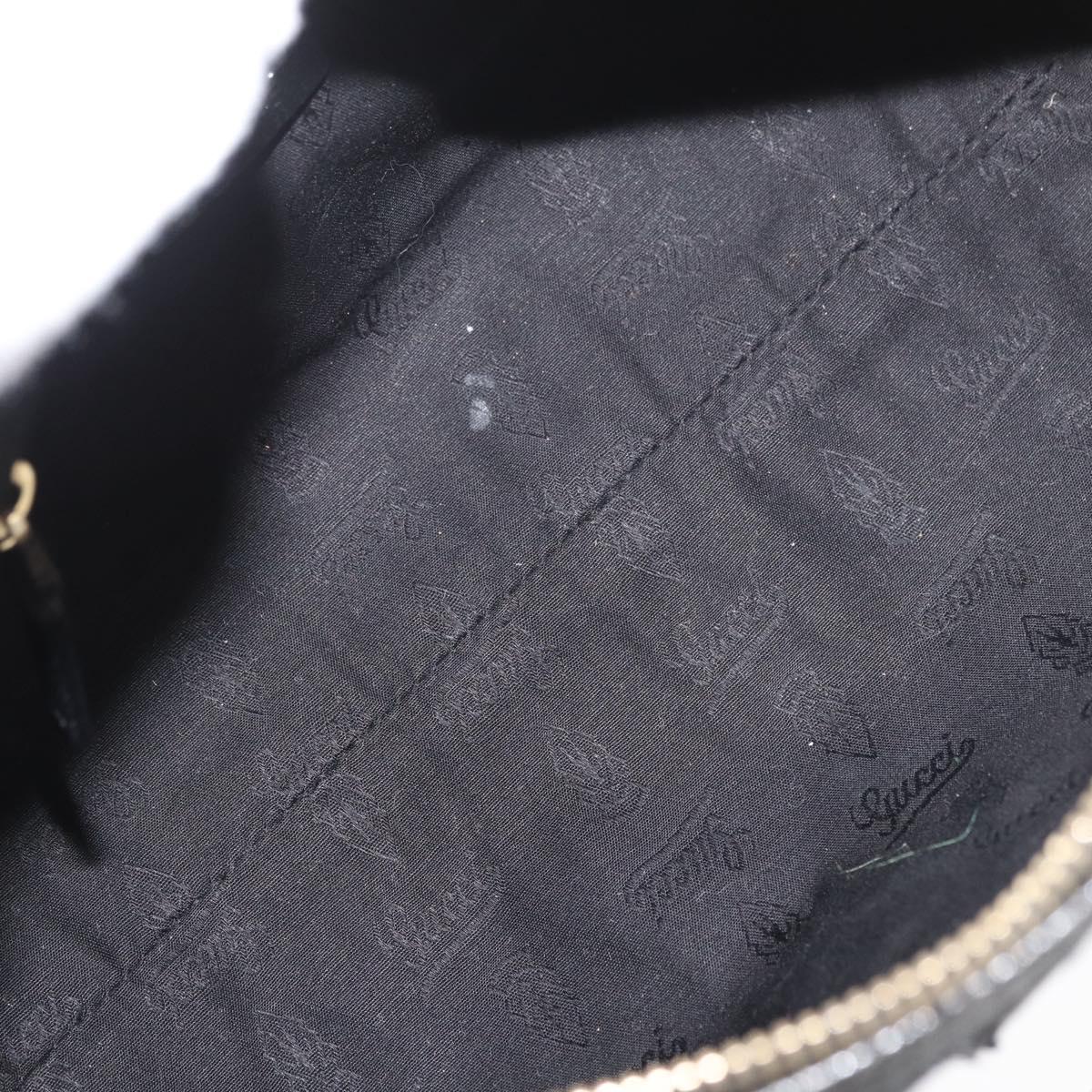 GUCCI GG Canvas Hand Bag Harako leather Black Gold 193604 Auth 176278