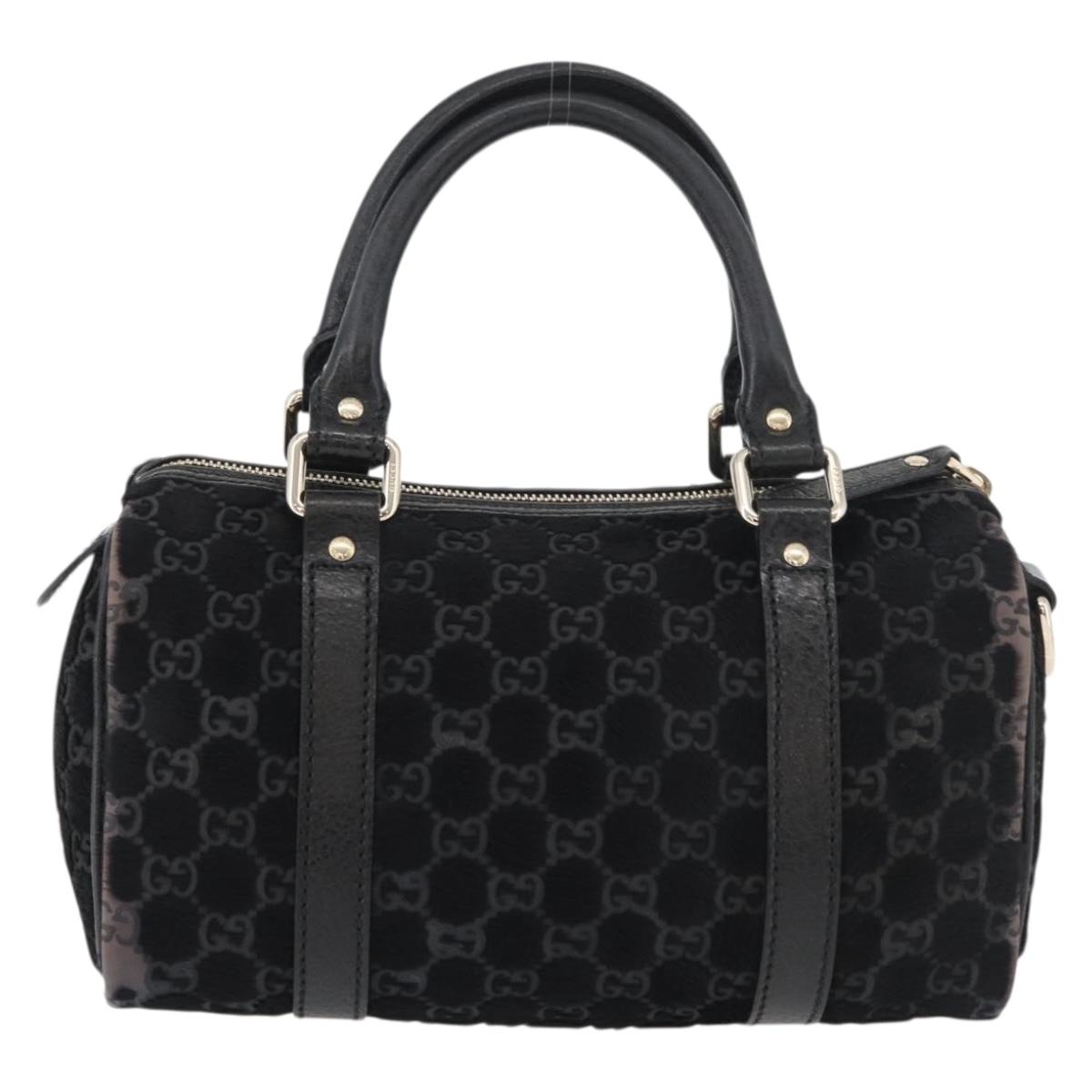 GUCCI GG Canvas Hand Bag Harako leather Black Gold 193604 Auth 176278