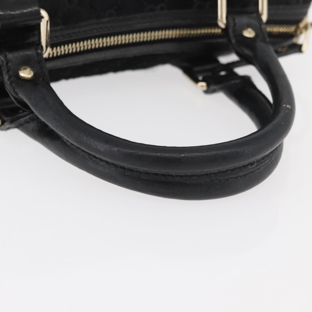 GUCCI GG Canvas Hand Bag Harako leather Black Gold 193604 Auth 176278