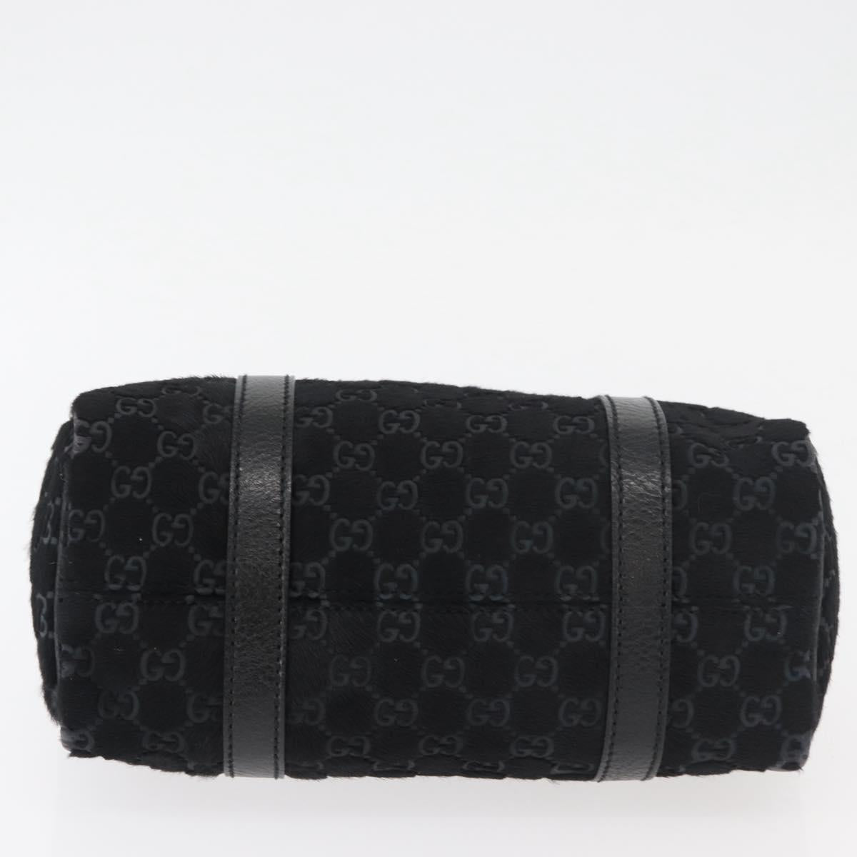 GUCCI GG Canvas Hand Bag Harako leather Black Gold 193604 Auth 176278